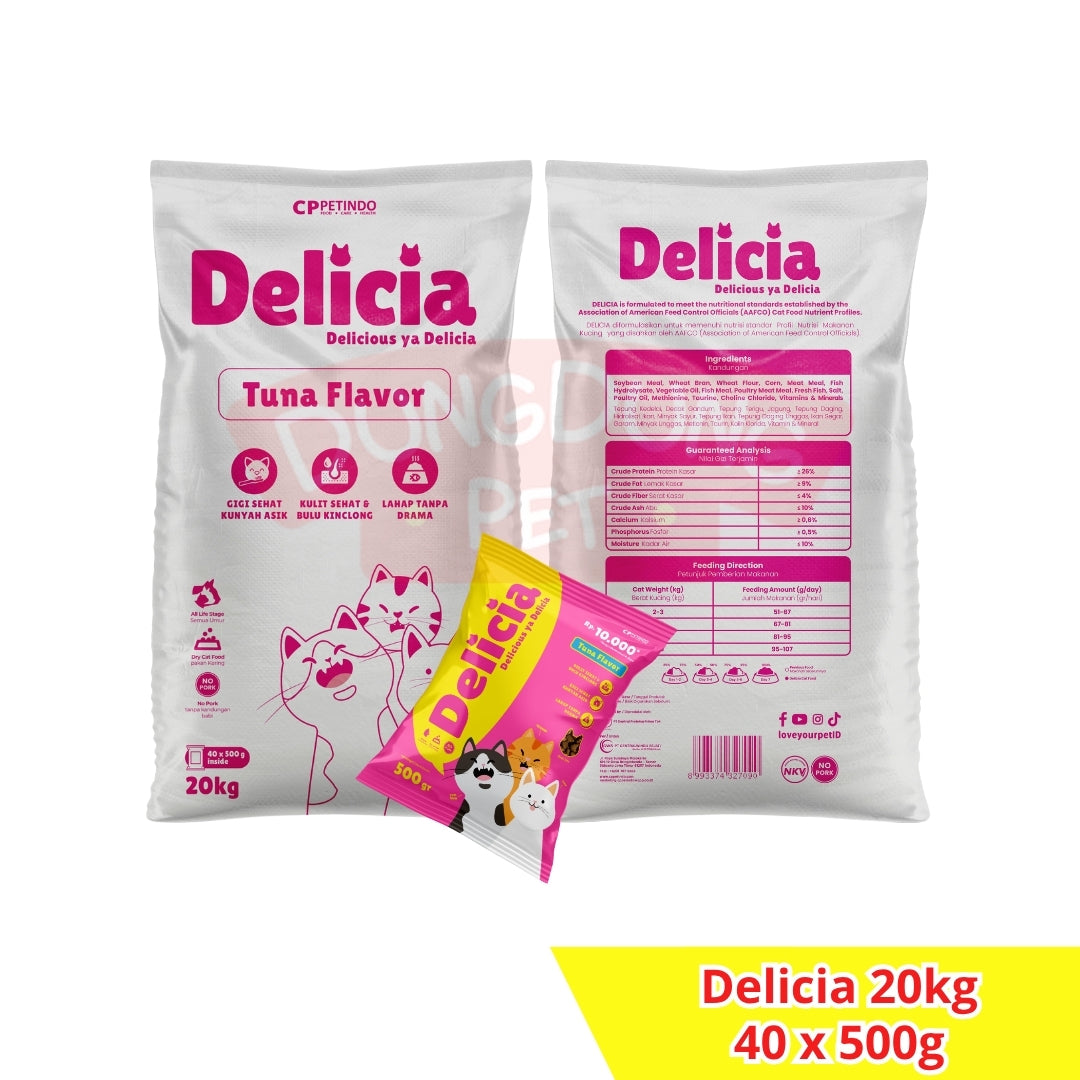 Delicia 20kg Cat food - Makanan kucing Rasa Tuna 20 kg