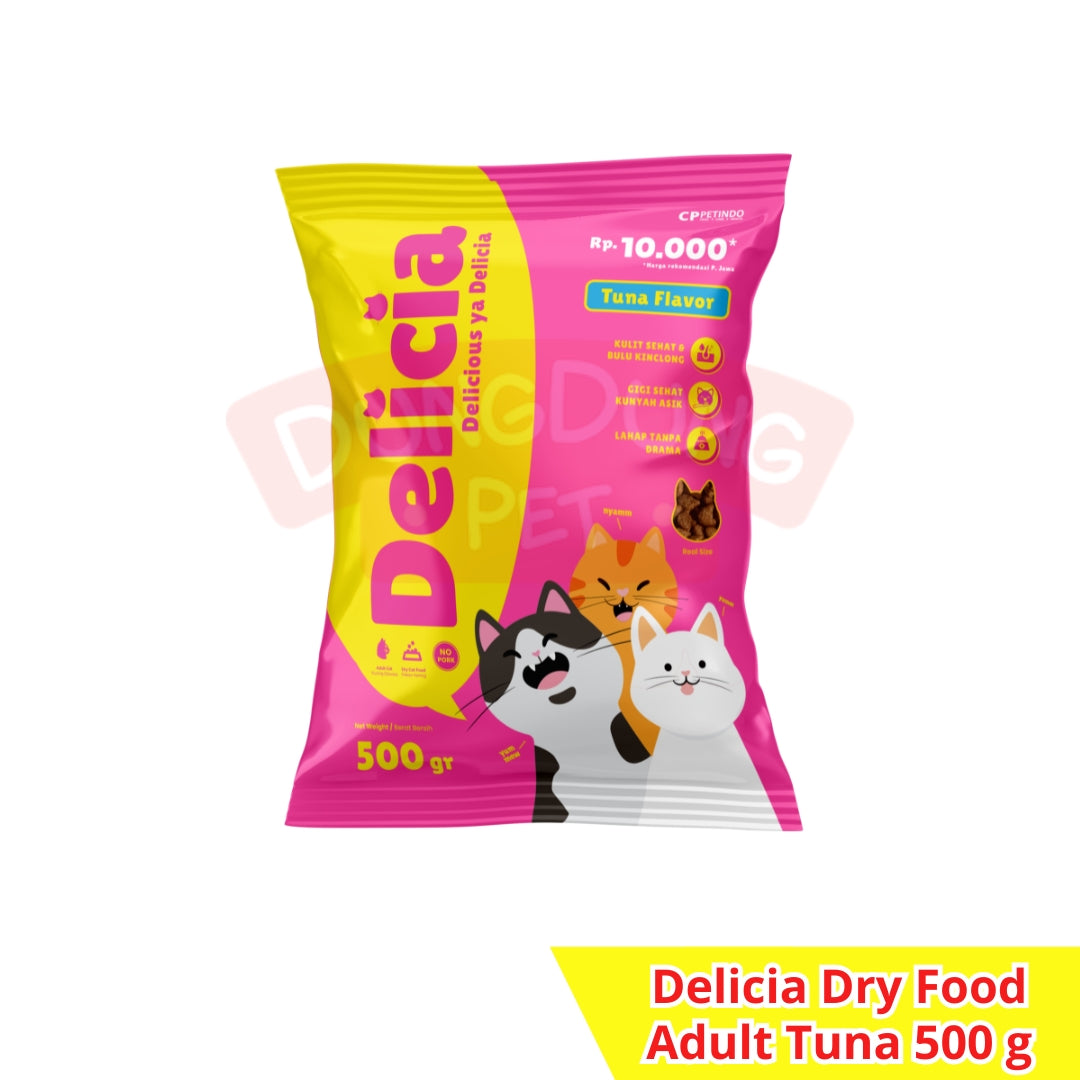 Delicia Cat food 500gr - Makanan kucing Rasa Tuna 500 g