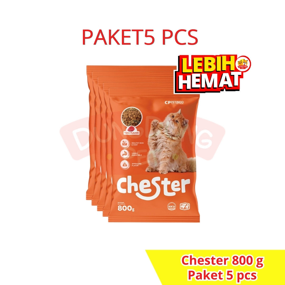 5 PCS CHESTER TUNA CAT FOOD 800g FRESHPACK - MAKANAN KUCING 800 g