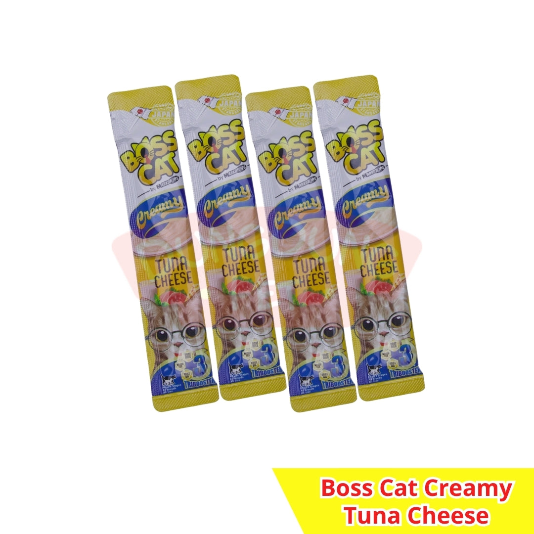 Boss Cat Creamy Treats 15g x 4 pcs- Snack Kucing