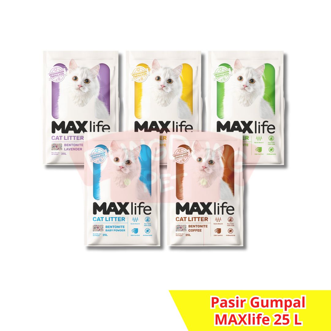 Maxlife 25L Pasir Kucing gumpal wangi