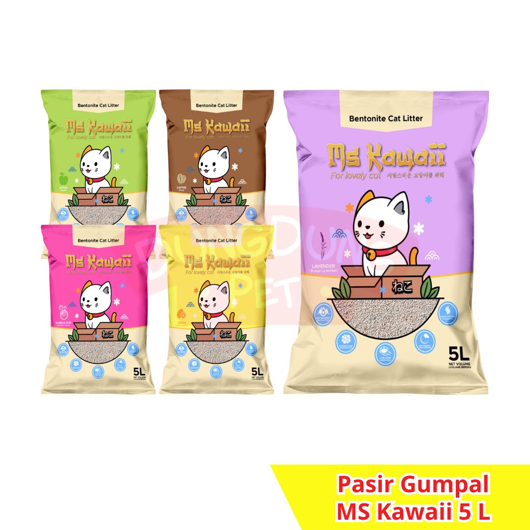 MS Kawai 5L Pasir Kucing gumpal wangi