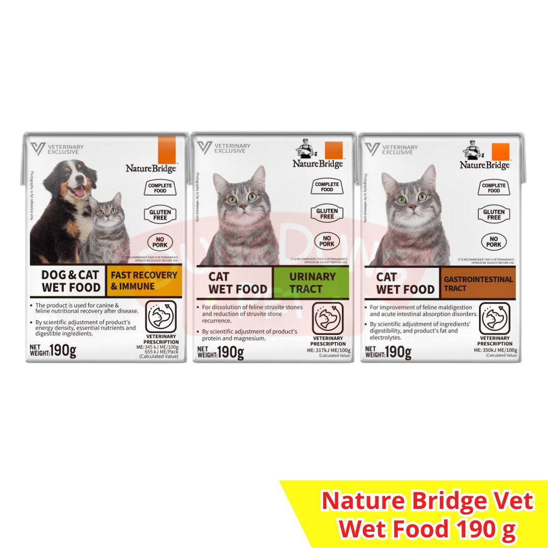 Nature Bridge Vet Wet Food Urinary, Gastrointestinal, Recovery Immune 190g