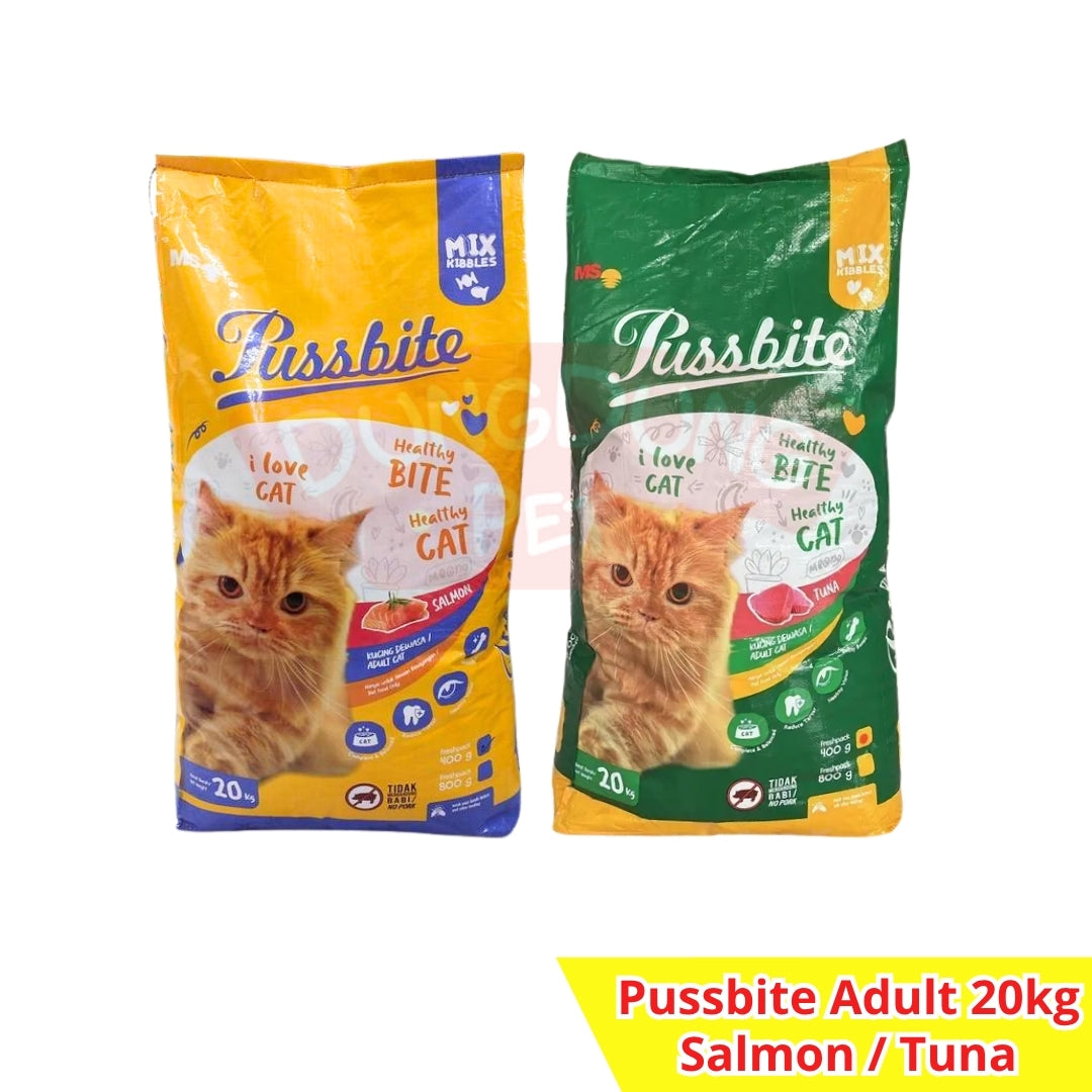 PUSSBITE 20kg Cat Food - makanan kucing