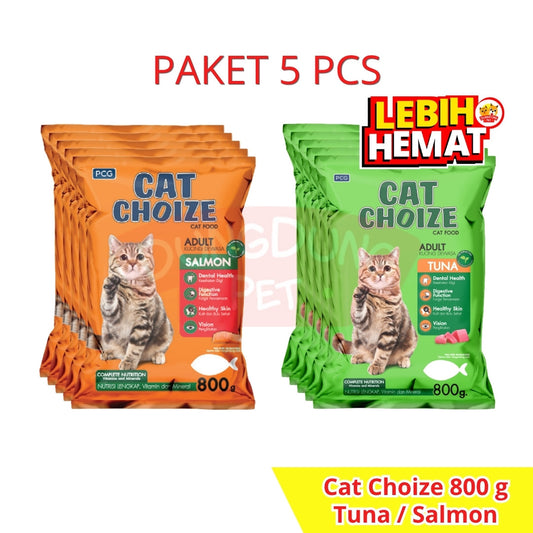 5 PCs Cat Choize Adult 800gr Tuna & Salmon Freshpack - Makanan kucing 800 gram fresh pack