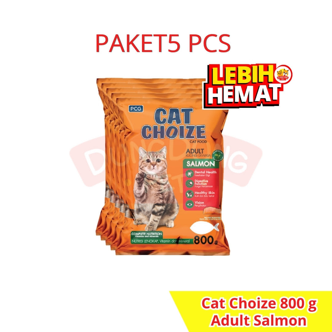 5 PCs Cat Choize Adult 800gr Tuna & Salmon Freshpack - Makanan kucing 800 gram fresh pack