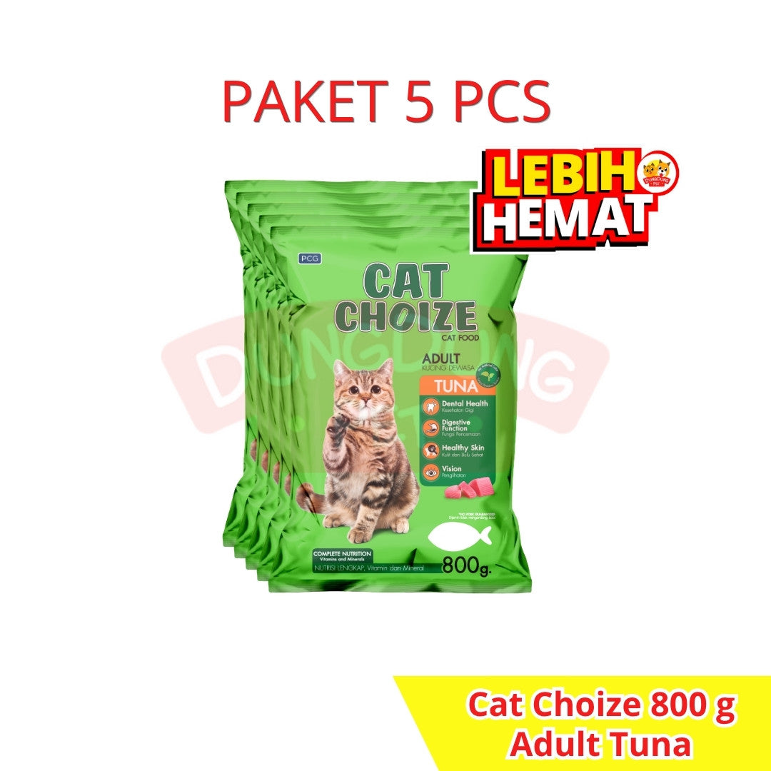 5 PCs Cat Choize Adult 800gr Tuna & Salmon Freshpack - Makanan kucing 800 gram fresh pack