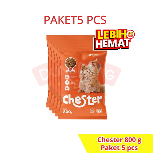 5 PCS CHESTER TUNA CAT FOOD 800g FRESHPACK - MAKANAN KUCING 800 g