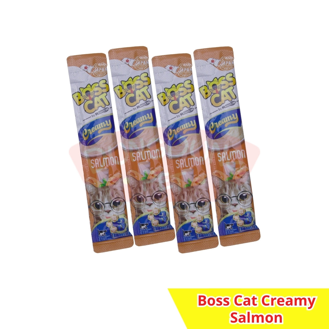 Boss Cat Creamy Treats 15g x 4 pcs- Snack Kucing