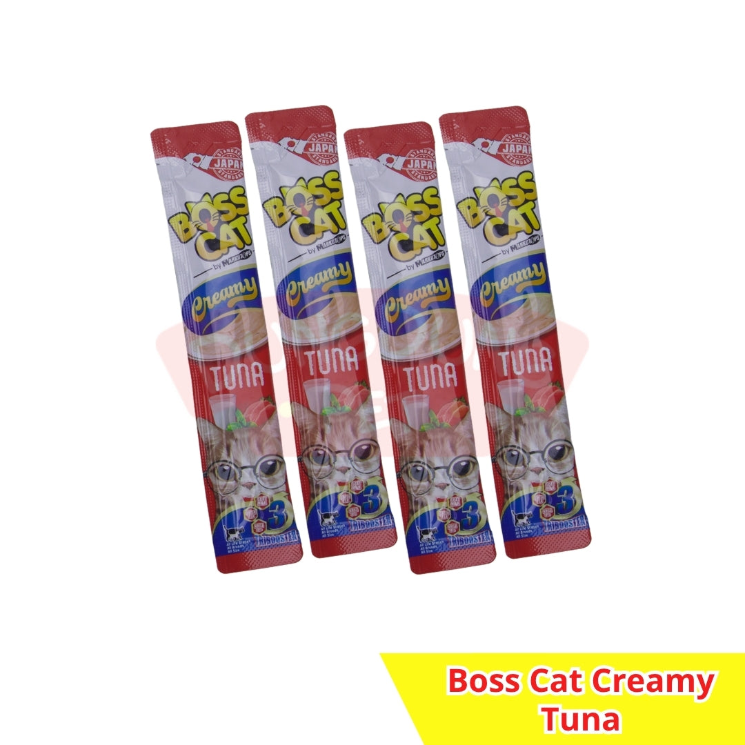 Boss Cat Creamy Treats 15g x 4 pcs- Snack Kucing