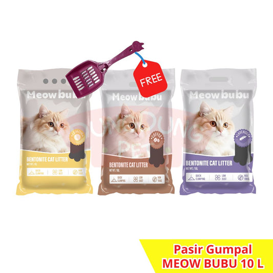 Meow Bubu 10L Pasir Kucing gumpal wangi