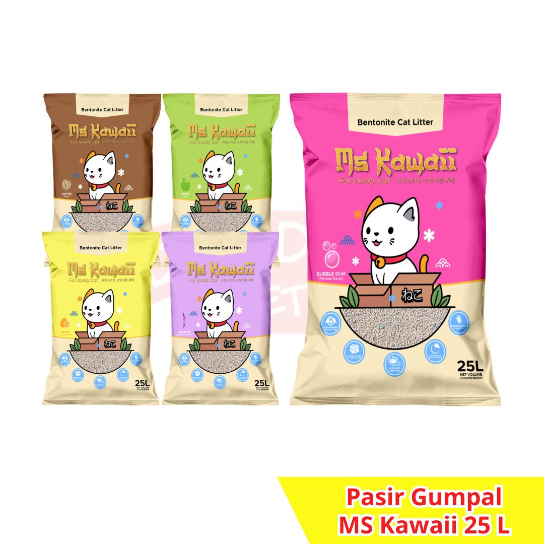 MS Kawai 25L Pasir Kucing gumpal wangi