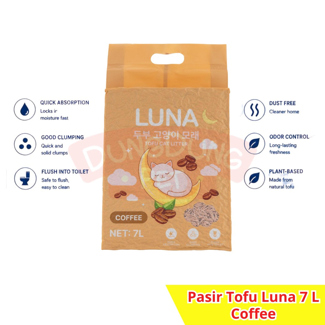 Luna Tofu Cat Litter 7L - Pasir gumpal wangi 7 L top markotops to the max