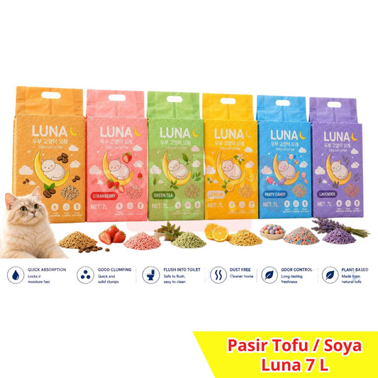 Luna Tofu Cat Litter 7L - Pasir gumpal wangi 7 L top markotops to the max